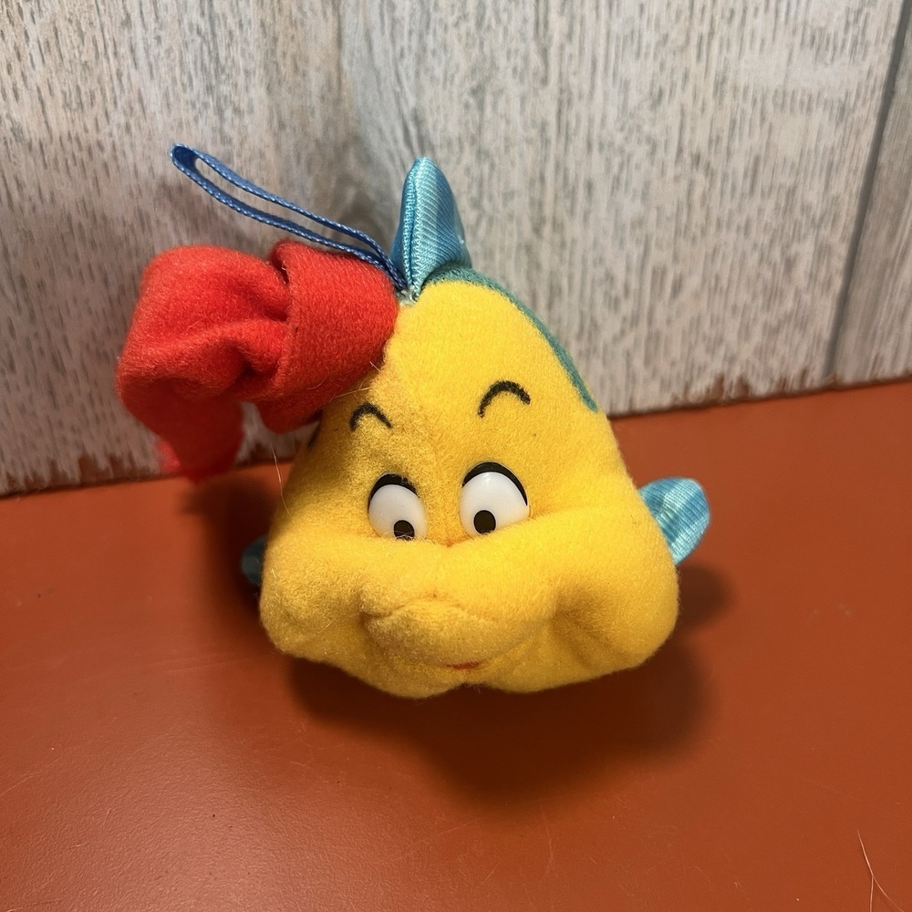 Vintage McDonald's Flounder The Little Mermaid Stuffed Christmas Ornament